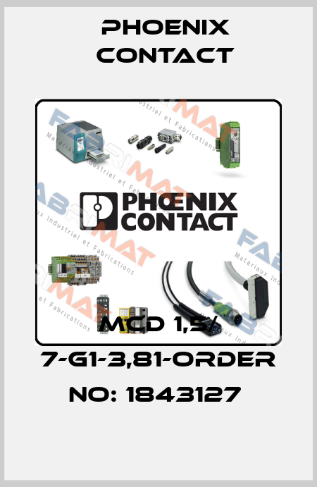 MCD 1,5/ 7-G1-3,81-ORDER NO: 1843127  Phoenix Contact
