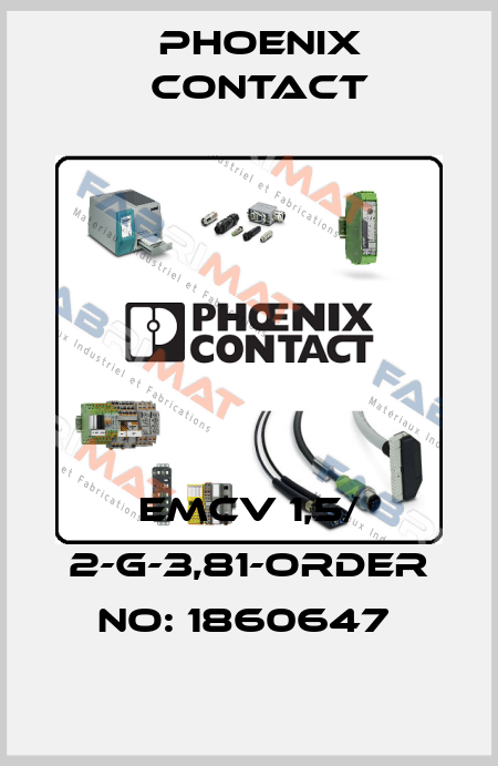 EMCV 1,5/ 2-G-3,81-ORDER NO: 1860647  Phoenix Contact