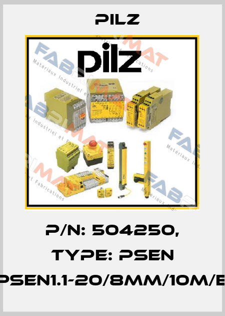 p/n: 504250, Type: PSEN 1.1b-23/PSEN1.1-20/8mm/10m/EX/1unit Pilz