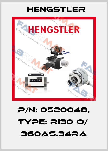p/n: 0520048, Type: RI30-O/  360AS.34RA Hengstler