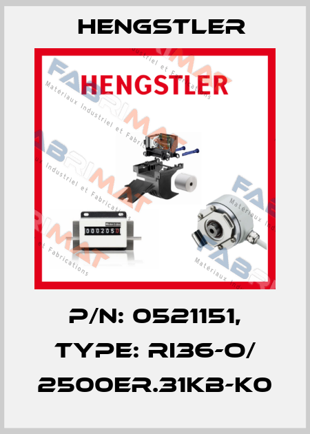 p/n: 0521151, Type: RI36-O/ 2500ER.31KB-K0 Hengstler