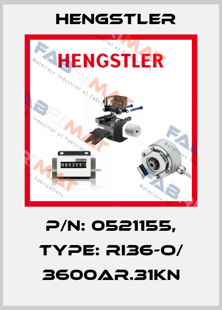 p/n: 0521155, Type: RI36-O/ 3600AR.31KN Hengstler