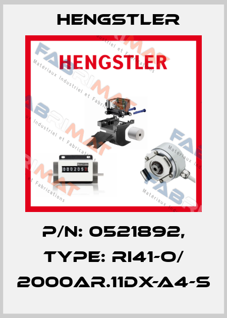 p/n: 0521892, Type: RI41-O/ 2000AR.11DX-A4-S Hengstler