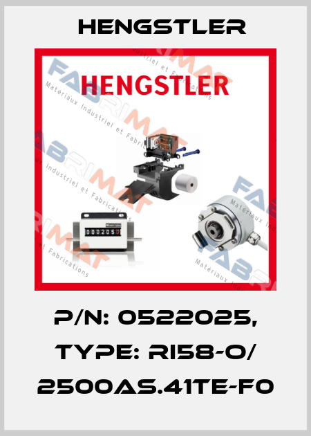 p/n: 0522025, Type: RI58-O/ 2500AS.41TE-F0 Hengstler