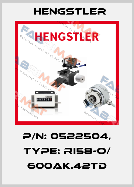 p/n: 0522504, Type: RI58-O/ 600AK.42TD Hengstler