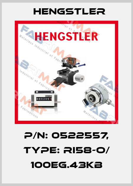 p/n: 0522557, Type: RI58-O/ 100EG.43KB Hengstler