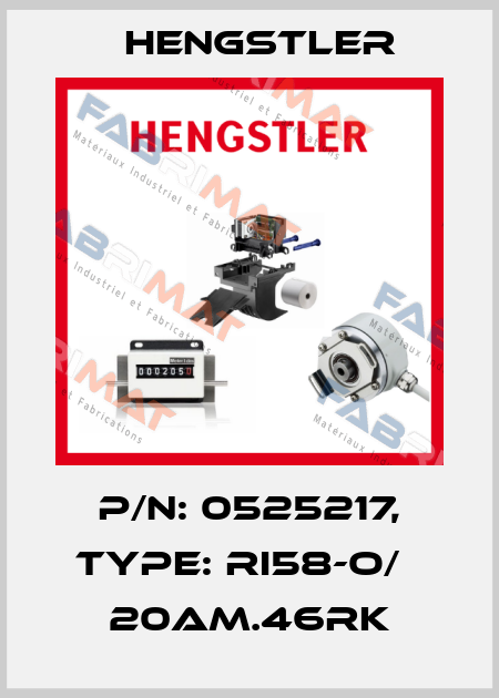 p/n: 0525217, Type: RI58-O/   20AM.46RK Hengstler