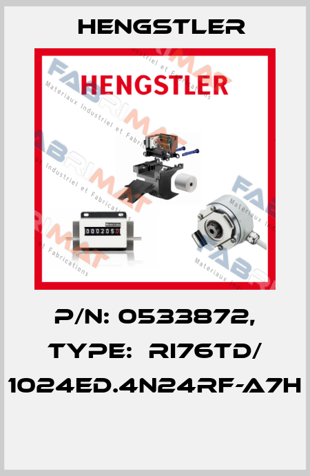 P/N: 0533872, Type:  RI76TD/ 1024ED.4N24RF-A7H  Hengstler