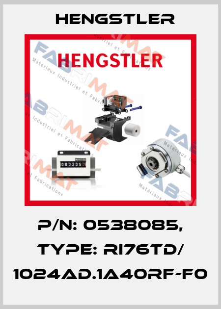 p/n: 0538085, Type: RI76TD/ 1024AD.1A40RF-F0 Hengstler