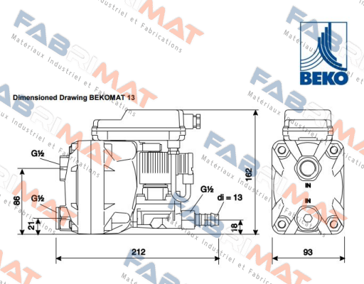 2000021  KA13A10A0 BEKOMAT 13, 230 VAC  Beko