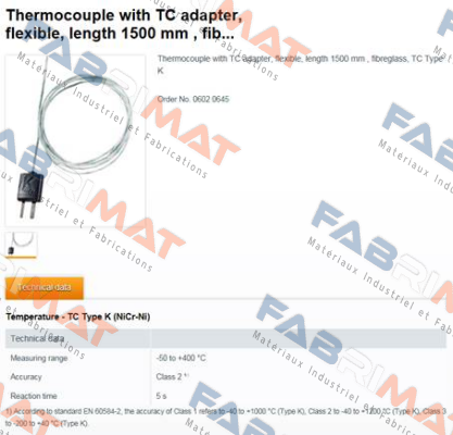 Thermocouple with TC adapter (0602 0645)  Testo
