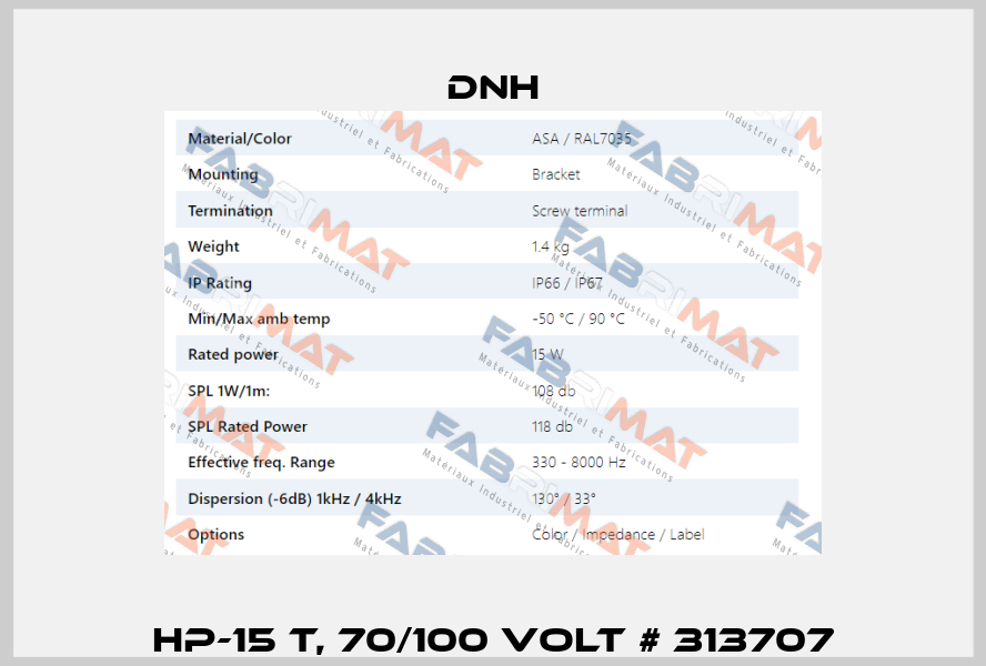 HP-15 T, 70/100 volt # 313707 DNH