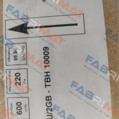 10009 - Particle filter H13, 605x300x78mm TBH