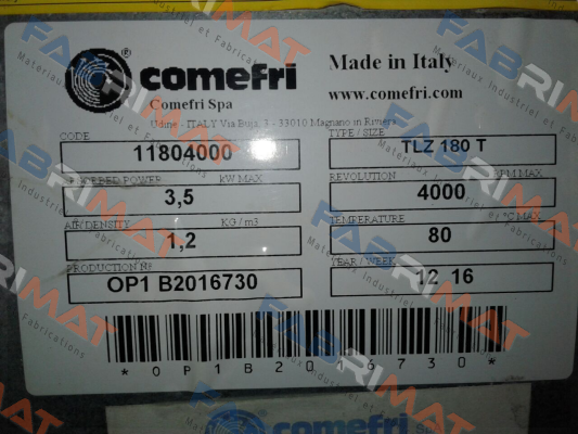 TLZ 180 TA  Comefri
