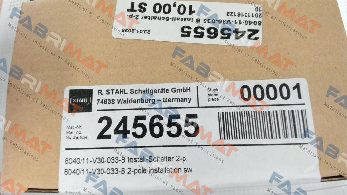 P/N: 245655, Type: 8040/11-V30-033-B Stahl