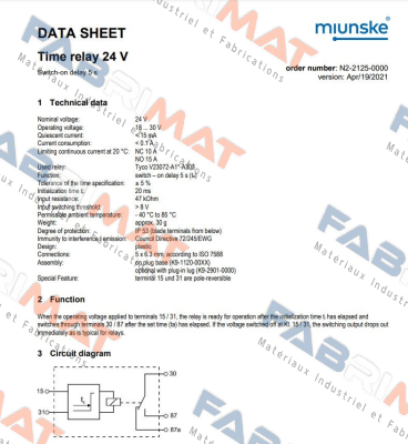 N2-2125-0000 / 5002915 Miunske