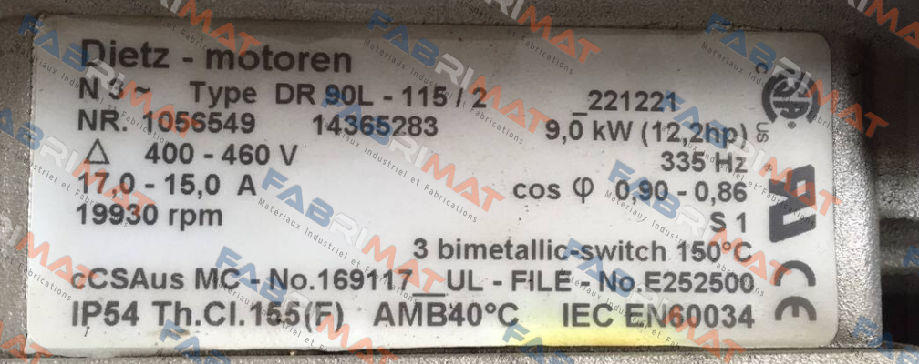 DR 90L-115/2 NR.1056549 14365283   oem Dietz-Motoren
