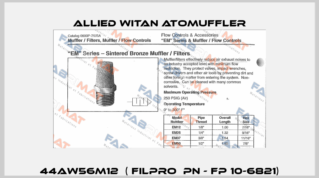 44AW56M12  ( Filpro  PN - FP 10-6821) Alwitco