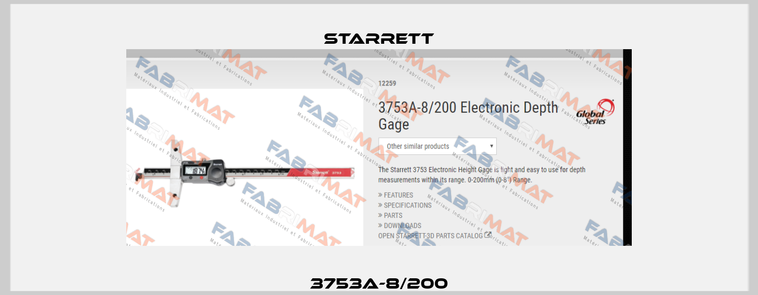 3753A-8/200 Starrett