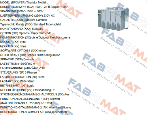 EPOWER/2PH-160A/600V/230V/XXX/XXX/XXX/OO/XX/ XX/XX/XX/XXX/XX/XX/XXX/XXX/XXX/QS/GER/160A/440V/3P/3S/XX/LG/V2/XX/SP/0V/XX//X//AK/AA/XX/XX Eurotherm