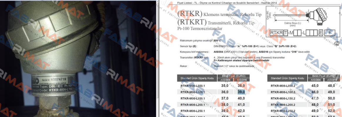P/N: 40074719 , Type: RTKR-M06-L100.1 EMKO