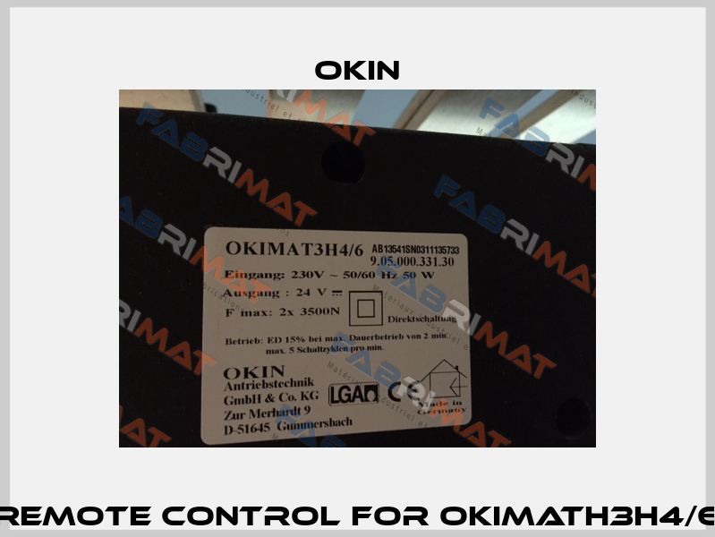 Remote control for Okimath3H4/6 Okin