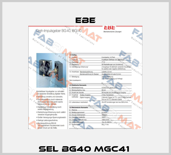 SEL BG40 MGC41  EBE