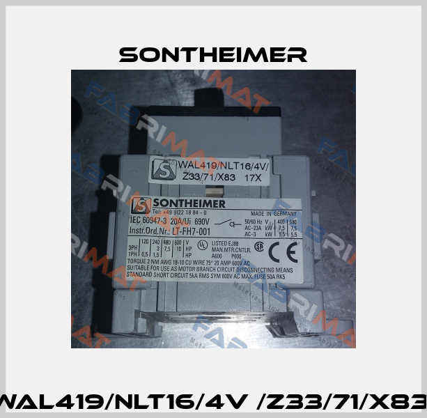 WAL419/NLT16/4V /Z33/71/X83  Sontheimer