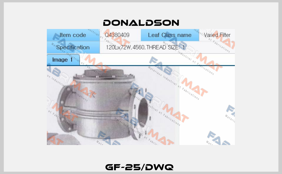 GF-25/DWQ  Donaldson