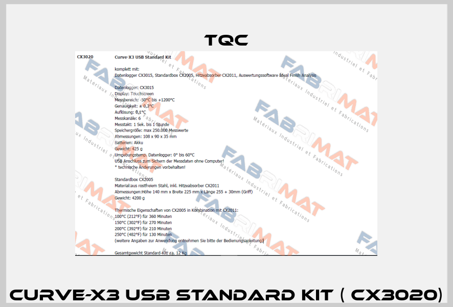 Curve-X3 USB Standard Kit ( CX3020) TQC