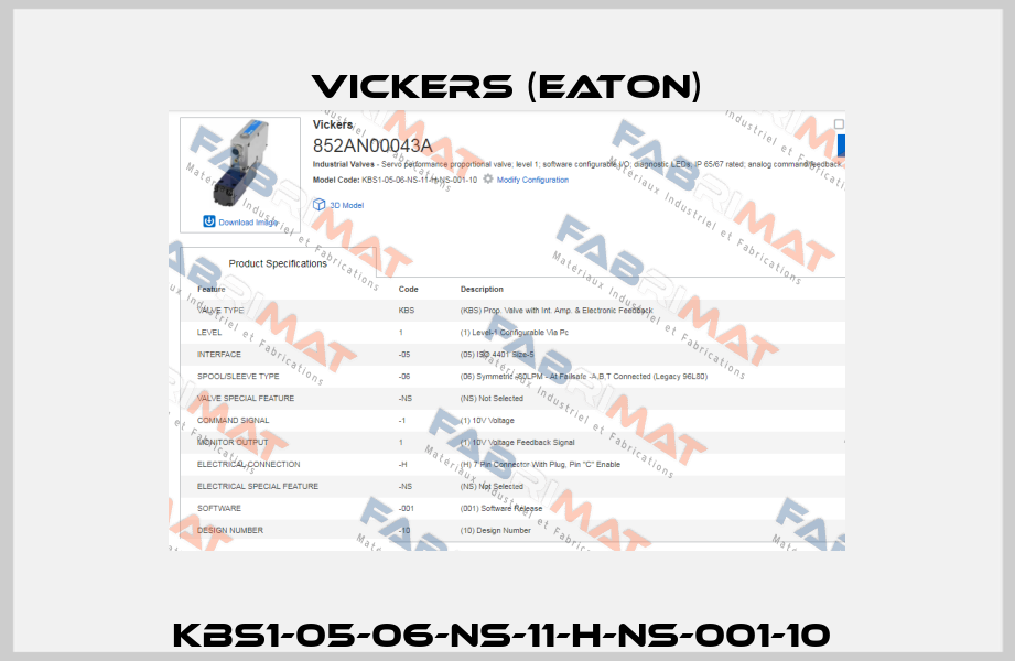 KBS1-05-06-NS-11-H-NS-001-10  Vickers (Eaton)