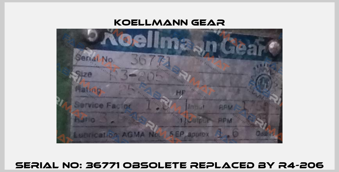 Serial No: 36771 obsolete replaced by R4-206 KOELLMANN GEAR