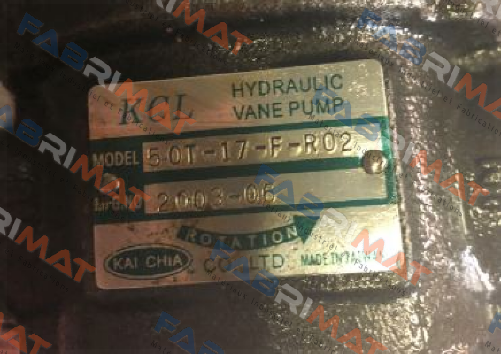 50T-17-F-R02—1 KCL HYDRAULIC PUMPS