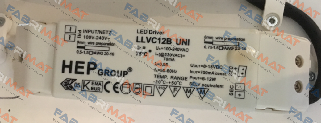 LLVC12B UNI obsolete, alternative LMC15W700-Z  and LMC20-700  Hep group-FN LIGHT