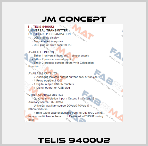 TELIS 9400U2 JM Concept