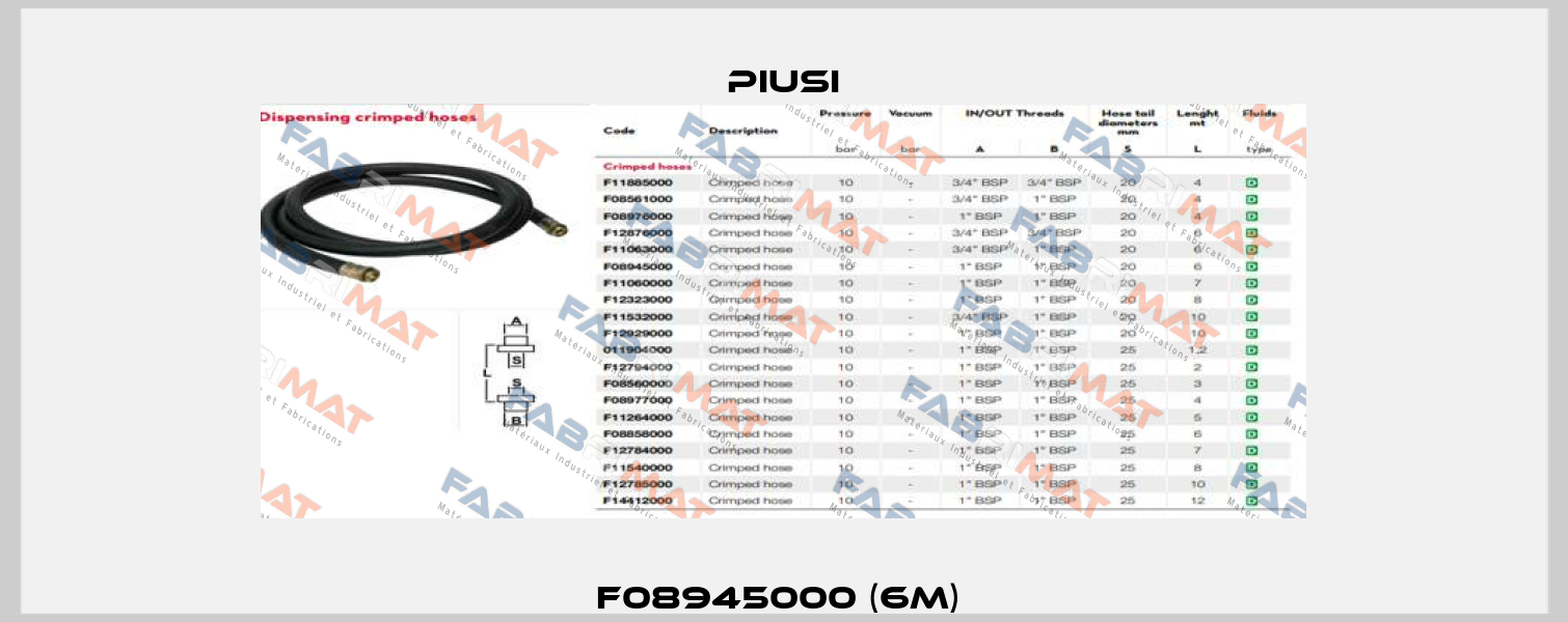 F08945000 (6m)  Piusi