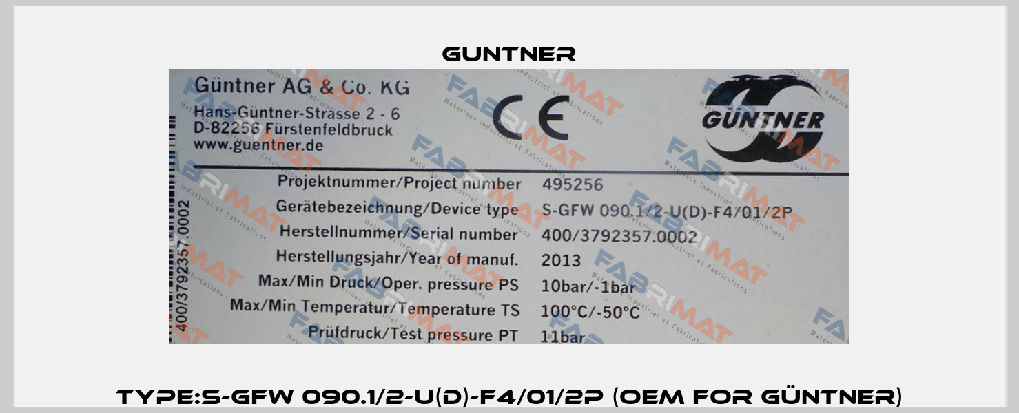 Type:S-GFW 090.1/2-U(D)-F4/01/2P (OEM for Güntner) Guntner
