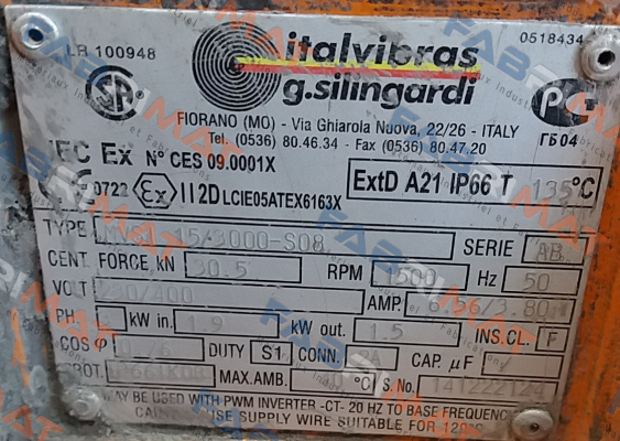 MVSI 15/3000-S08 Italvibras