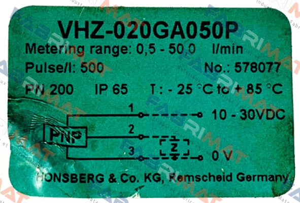 VHZ-020GA050P Honsberg