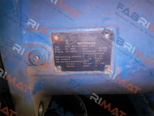 KS20-BCV-421(DN50) L1800 HS Cooler