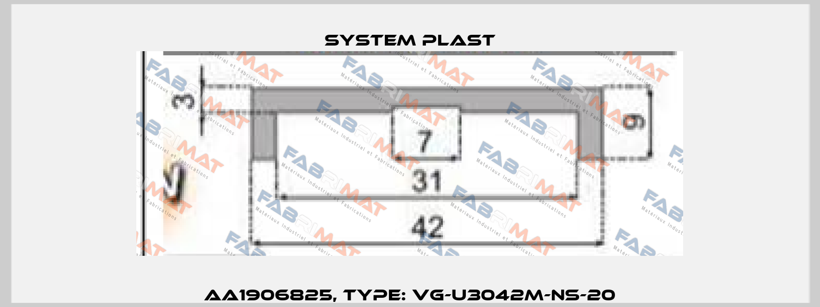 AA1906825, Type: VG-U3042M-NS-20 System Plast