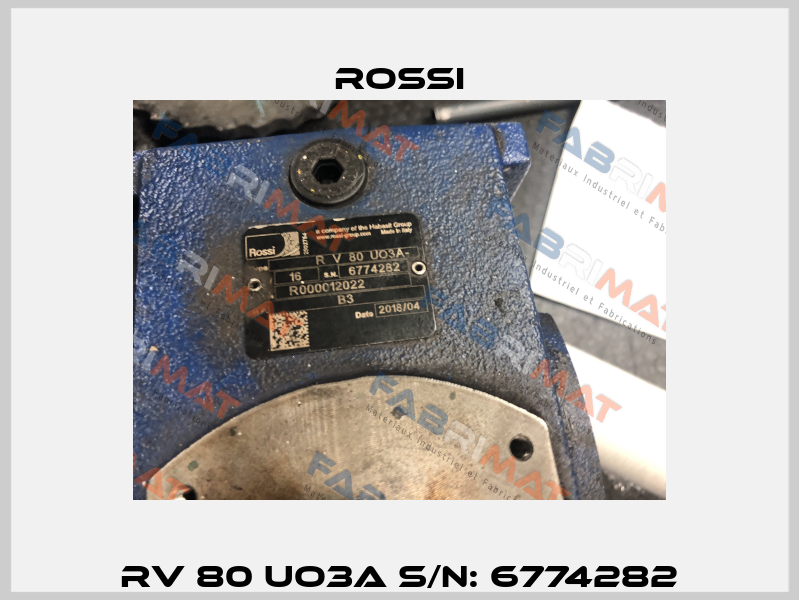 RV 80 UO3A S/N: 6774282 Rossi