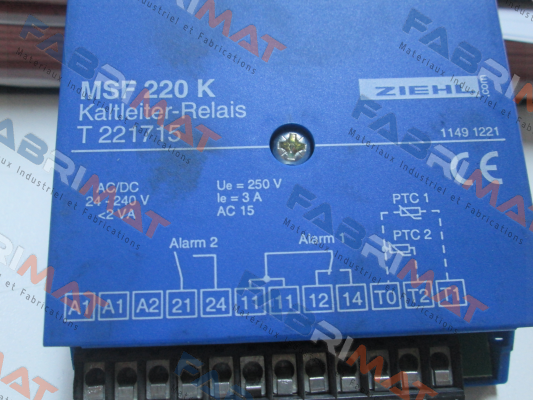 P/N: T221715 Type: MSF220K Ziehl