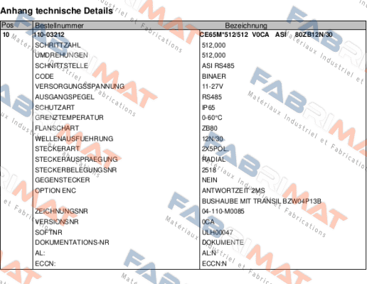 110-03212 TR Electronic