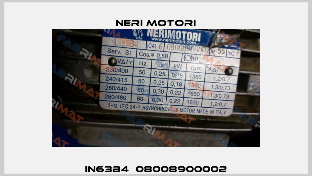 IN63B4  08008900002 Neri Motori