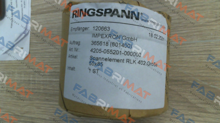 p/n: 4205-055201-000000; Type: RLK 402-55 x 85 Ringspann