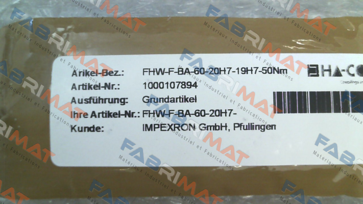 FHW-F-BA-60-20H7-19H7-50Nm HACO