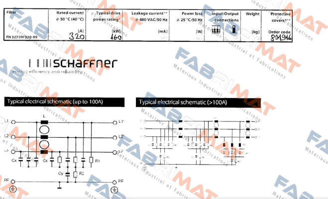 FN3270H-320-99 Schaffner