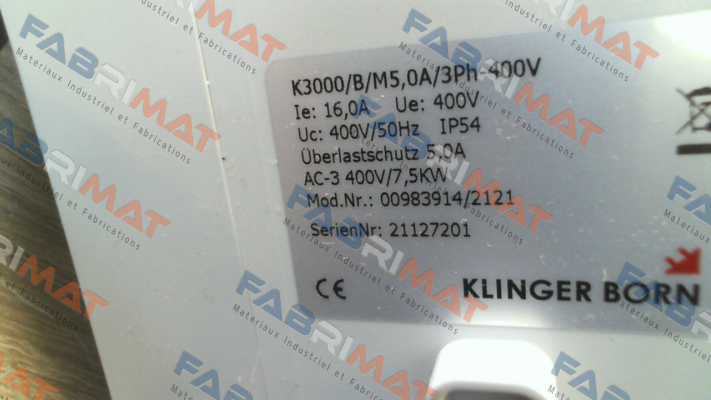 0098.3914 / K3000/B/Mx,xA/3Ph-400V Klinger Born