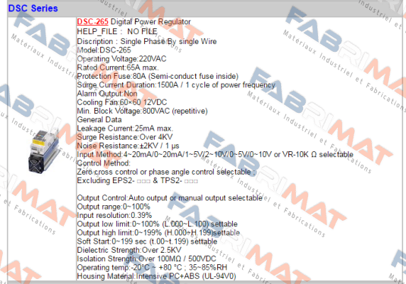 DSC-265 - (AC220V)  Fotek